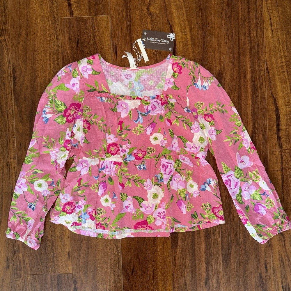 NWT Matilda Jane Enchanted Garden Always Blooming Floral Pink Top Size 10